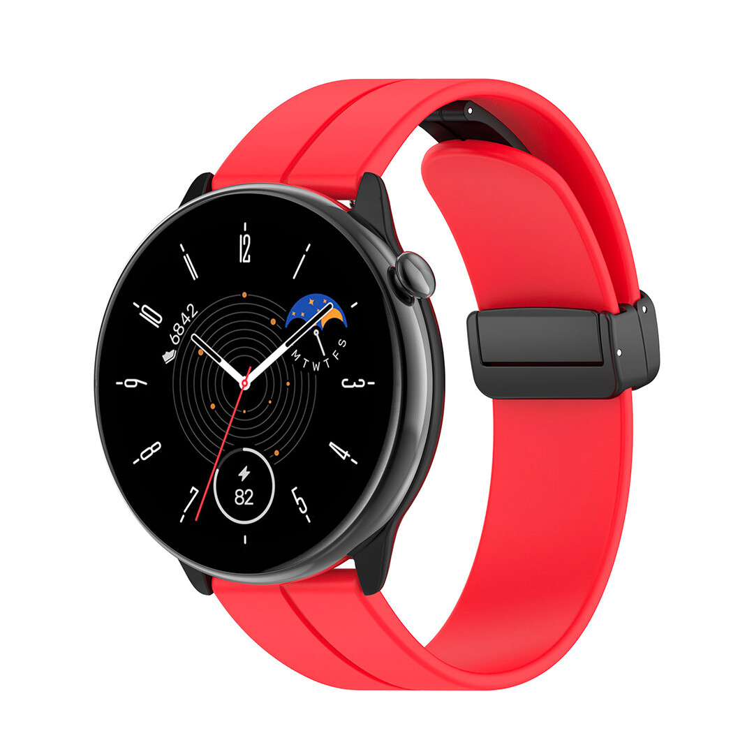 Jednofarebný remienok s prackou na smart hodinky 20mm Veľkosť: 20mm, Farba: Červená