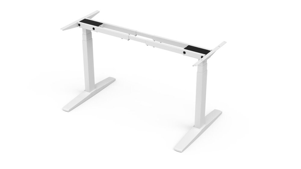 Elektricky výškovo nastaviteľný stôl AXIS — biely, bez dosky