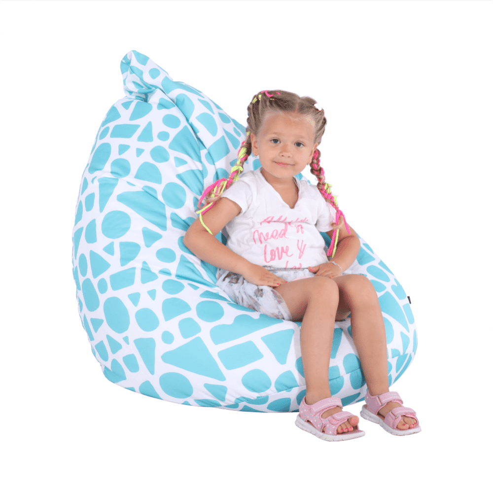 Sedací vak TELDIN —75x75x110, látka, tyrkysová / biela