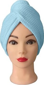 Kaptan Turban na vlasy vafle, světle modrý