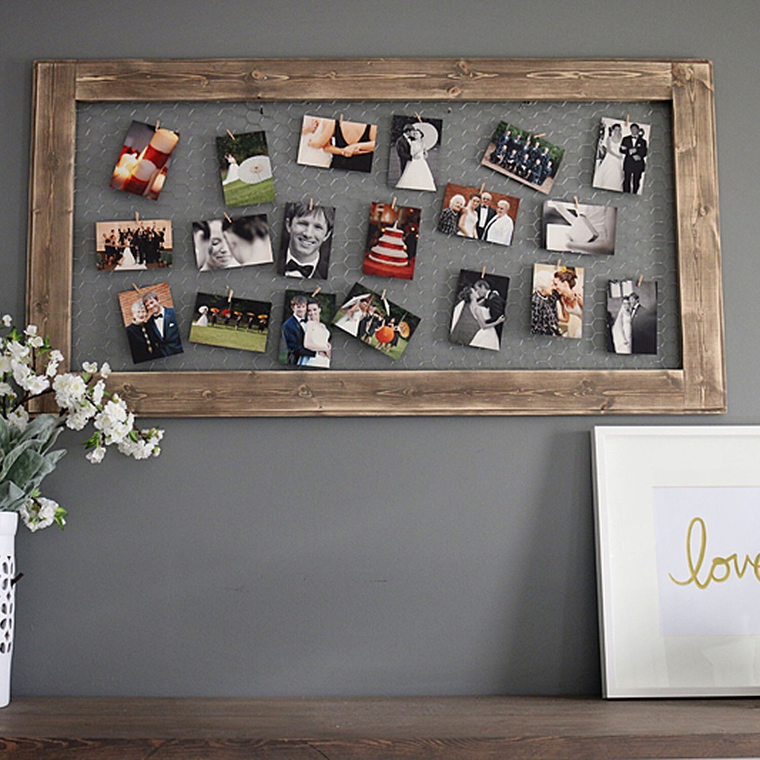 Nástěnný rámeček na fotografie Woody masivní dřevo