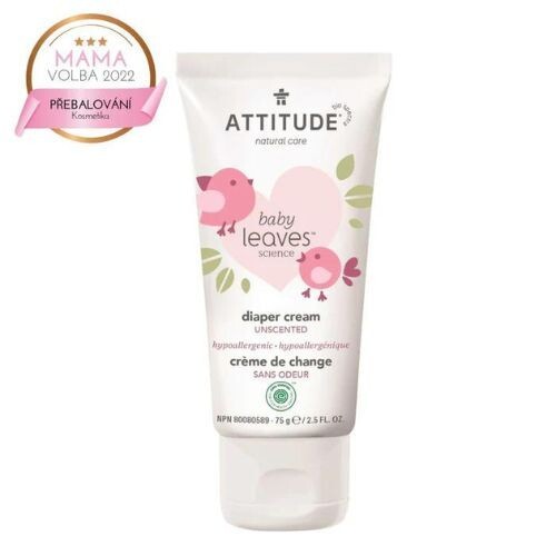 Baby leaves Zinkový krém na zapareniny bez vône 75g Attitude