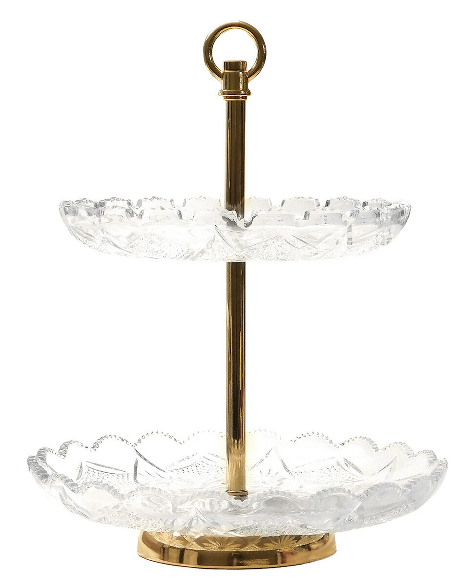 MAKRO - Etažérka 2-poschodová sklenená