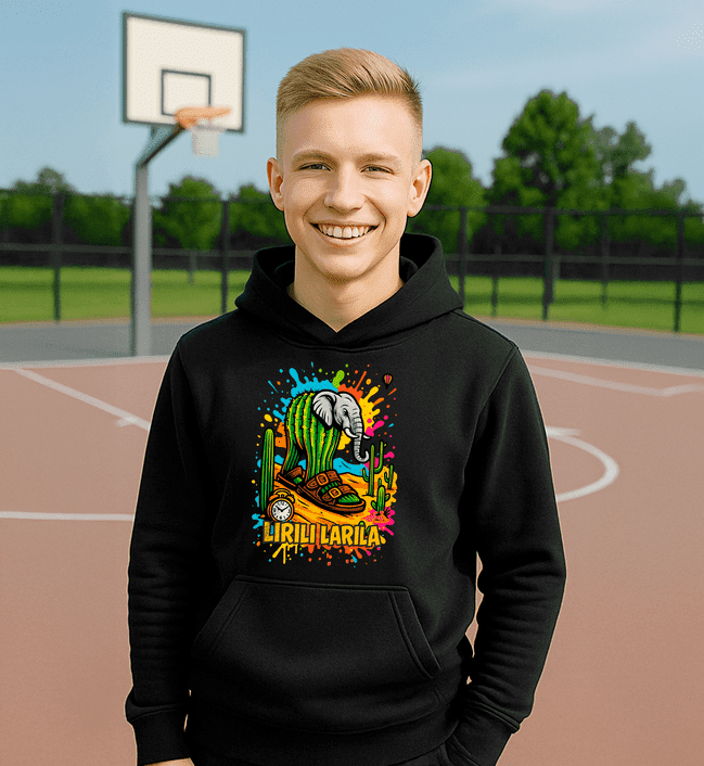 Lirili Larila 2 mikina čierna - Italian Brainrot - 5XS (116)