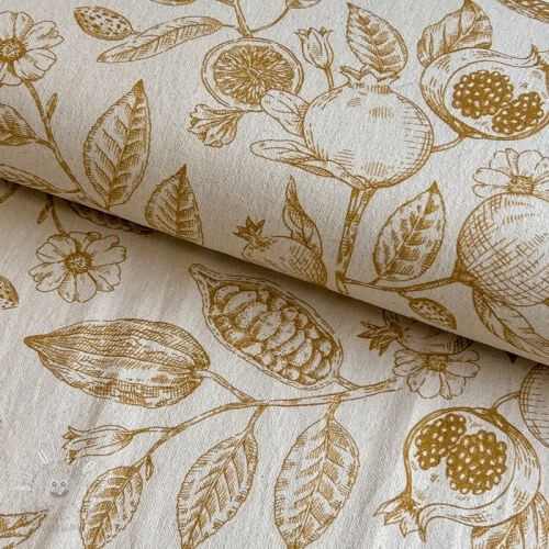 Dekoračná látka RUSTIC VINTAGE PRINT Granata peanut