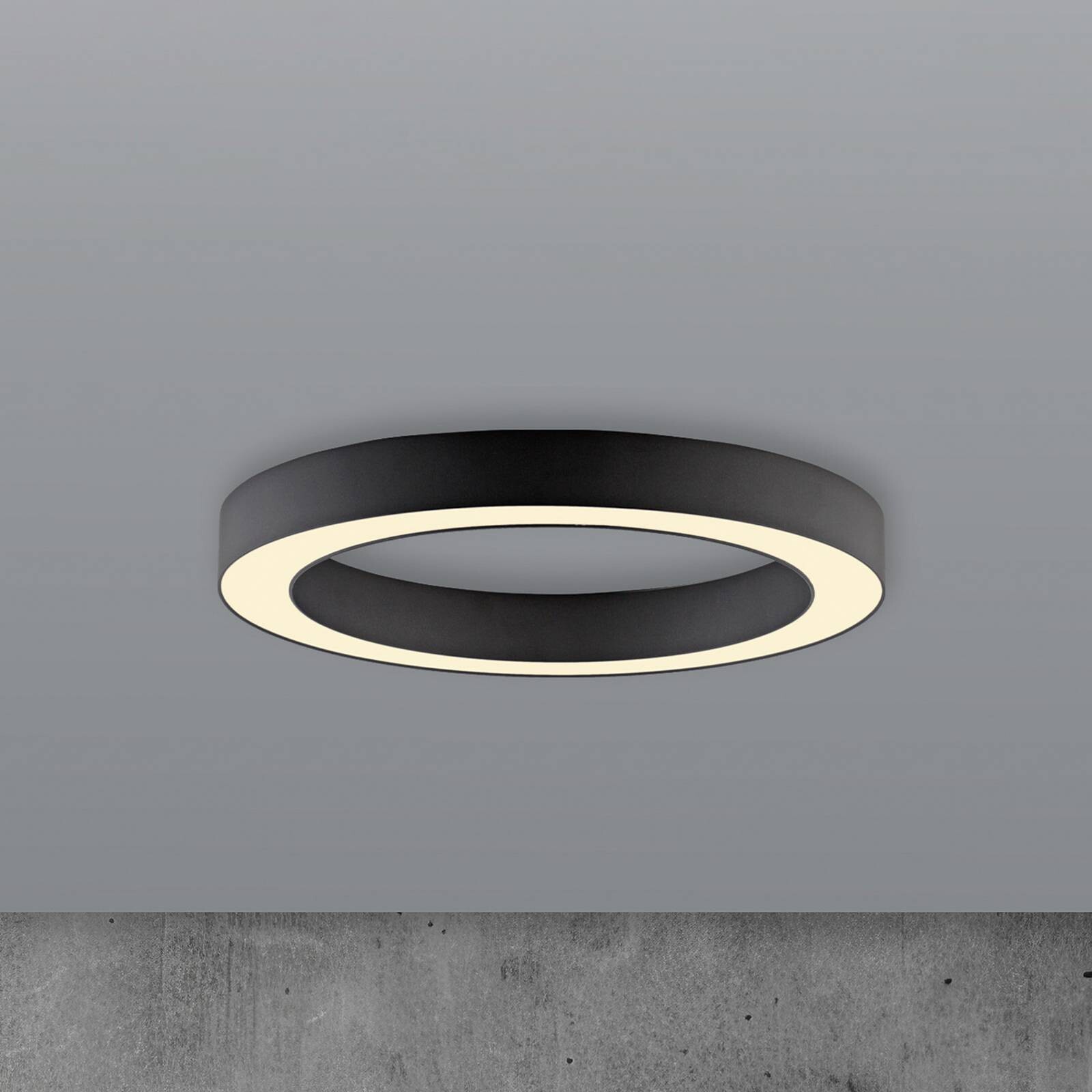 PURE stropné LED svetlo Lines, Ø 35 cm, grafit, CCT, diaľkové ovládanie