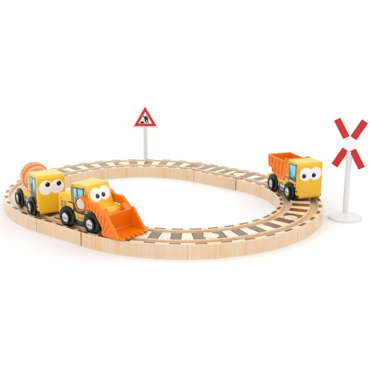 J'adore Hrací set s koľajami Stavebné stroje 15 ks