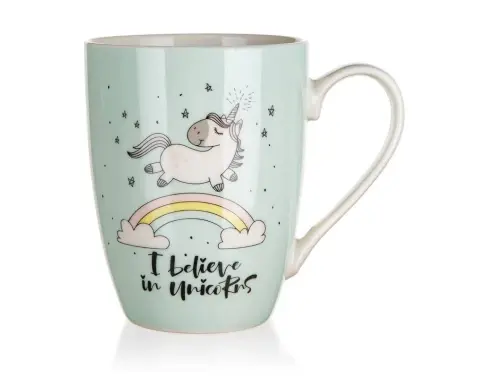 Hrnček Jednorožec 340 ml, zelený%