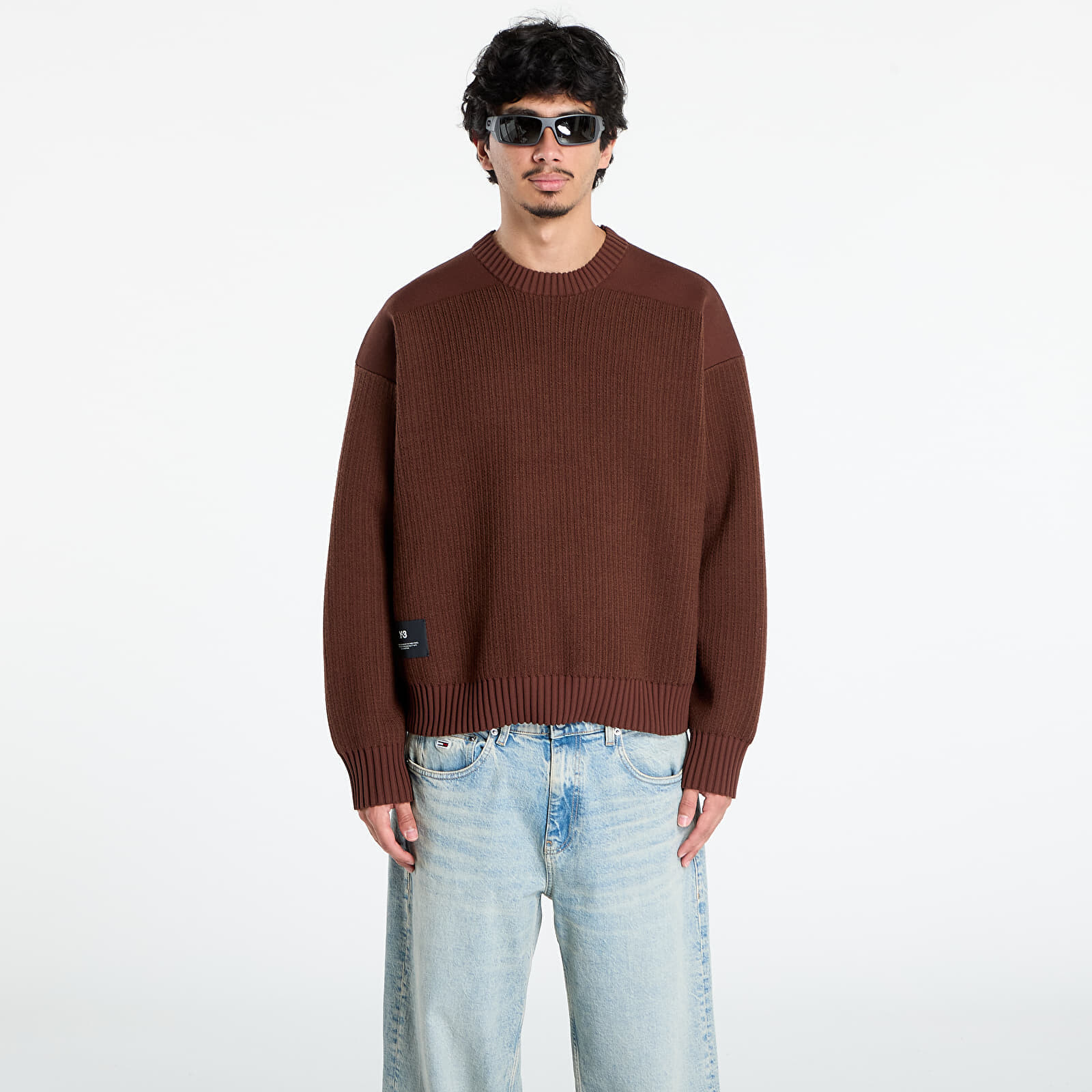 Sveter Y-3 Padded Ut Crew UNISEX Mystery Brown XL