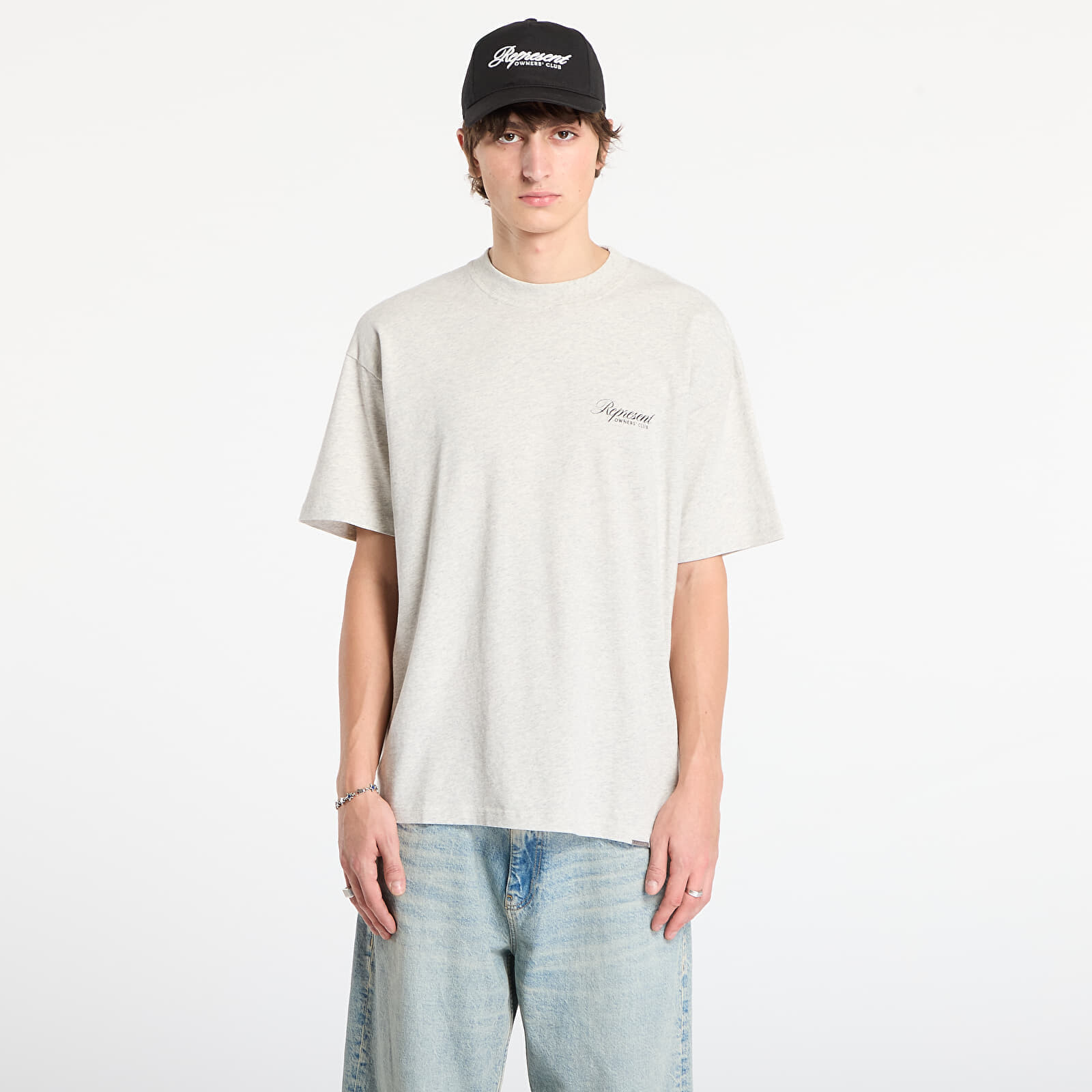 Tričko REPRESENT Represent Owners Club Script T-Shirt Cream Marl M