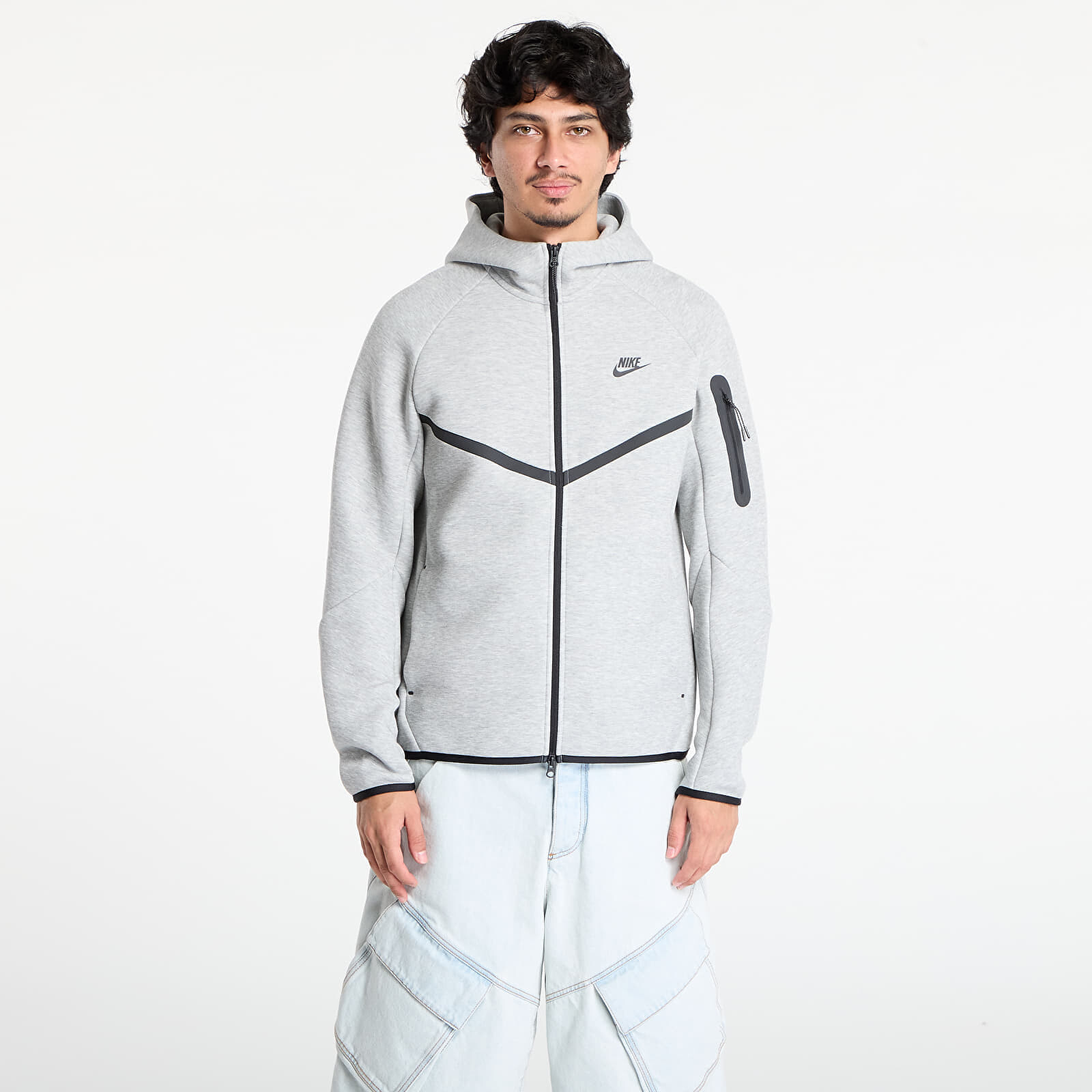 Mikina Nike Tech Men's Fleece Windrunner Full-Zip Jacket Dk Grey Heather/ Black XS