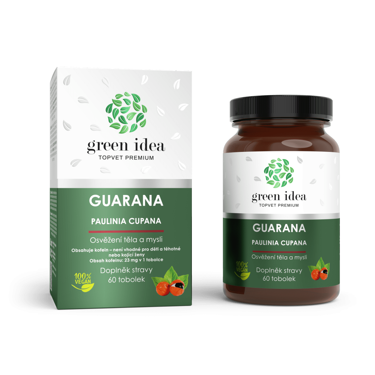 Guarana – bylinný extrakt – 60 kapsúl – Green idea
