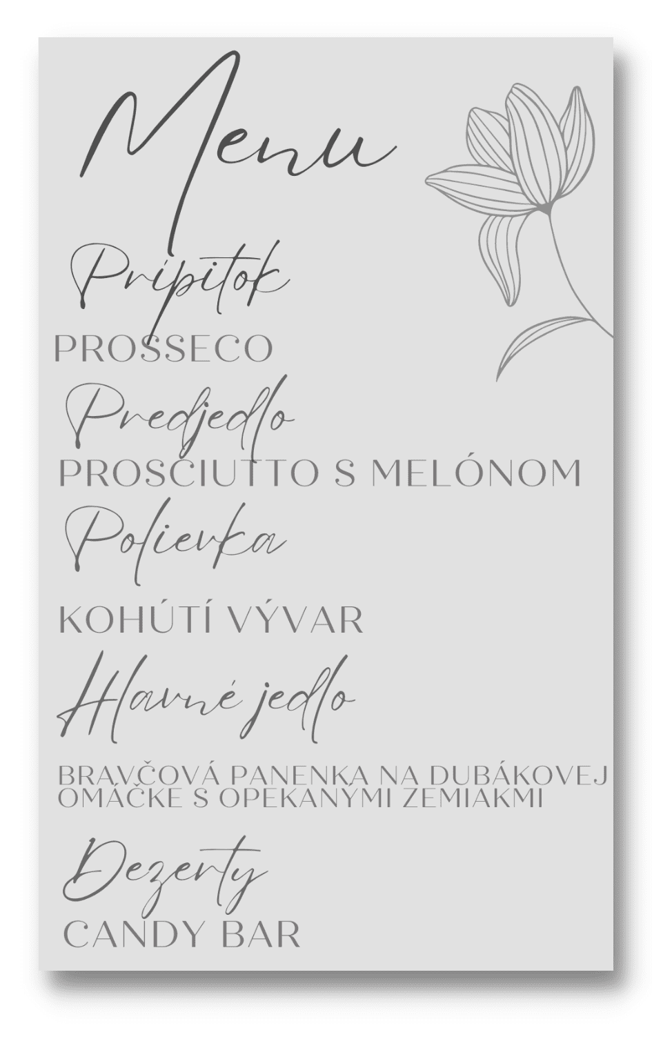 Personal Menu - Elegant Zvoľte množstvo: od 1 ks do 10 ks