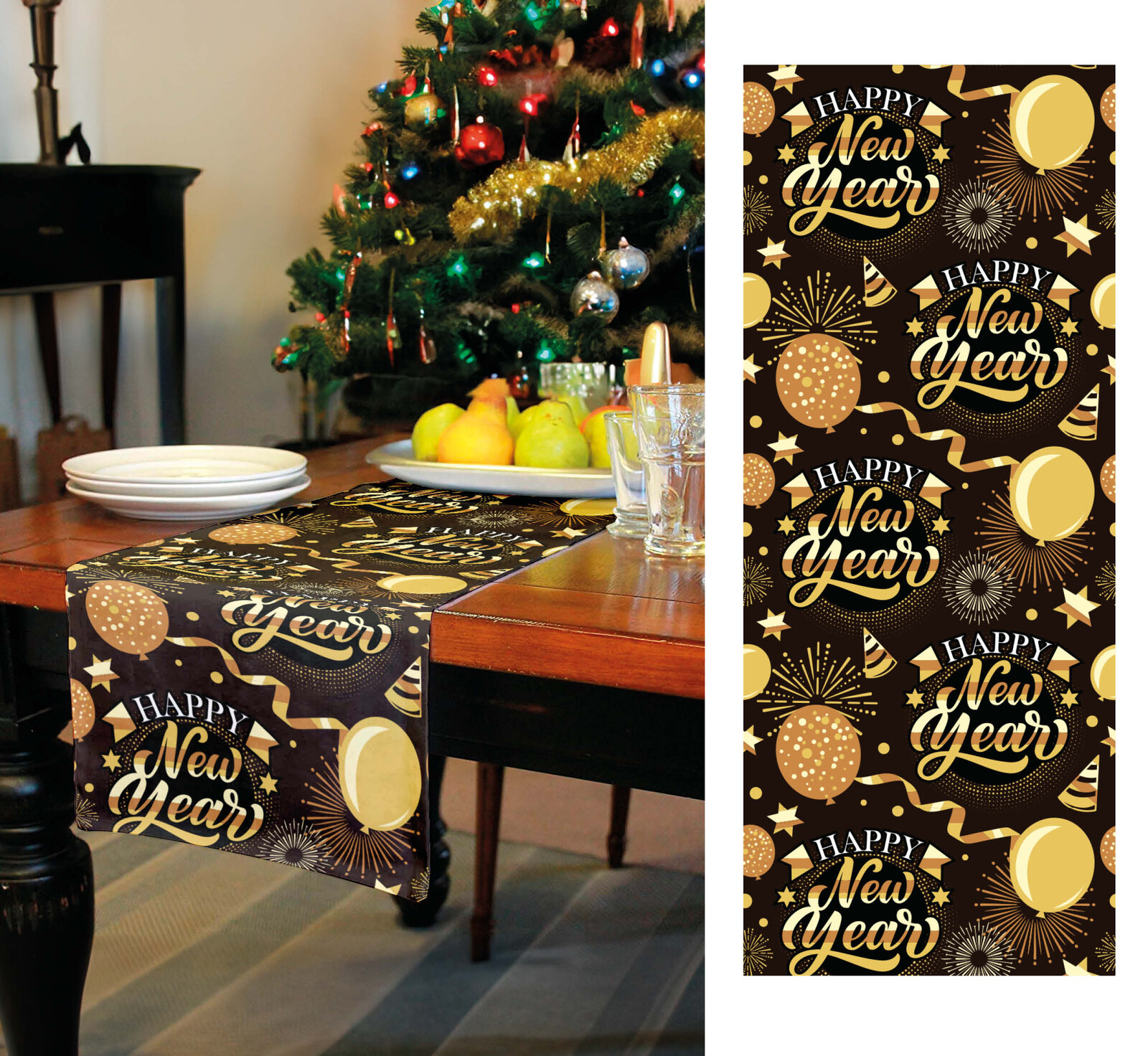 Guirca Behúň na stôl - Happy New Year 28 x 300 cm