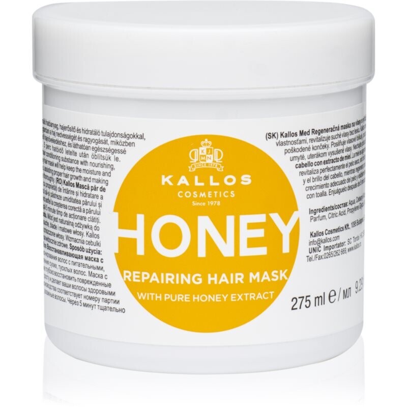 Kallos KJMN Professional Honey intenzívna hydratačná maska pre suché a poškodené vlasy 275 ml