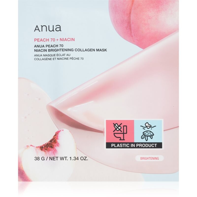 Anua Peach 70% Niacin Brightening Collagen Mask rozjasňujúca pleťová maska s kolagénom 1 ks