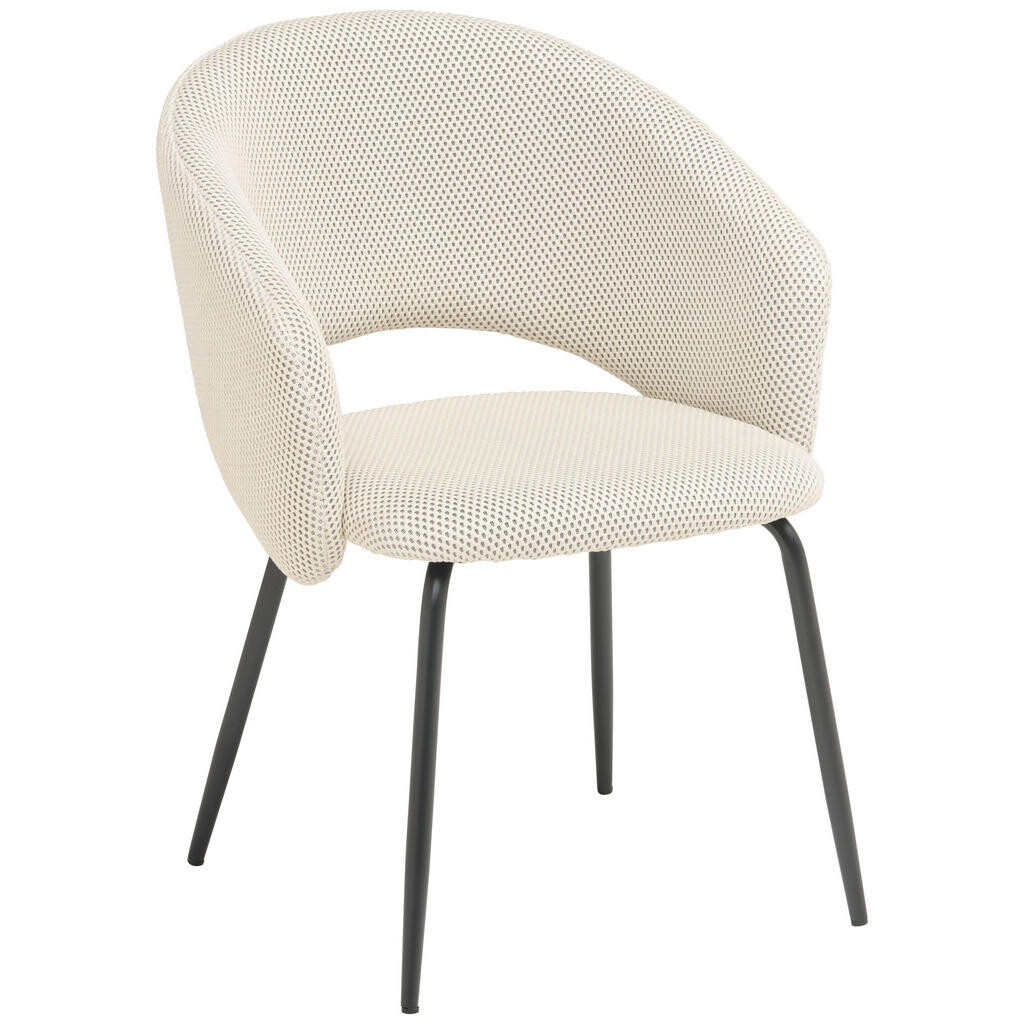 MID.YOU STOLIČKA S PODRÚČKAMI, železo, sieťovina, krémová