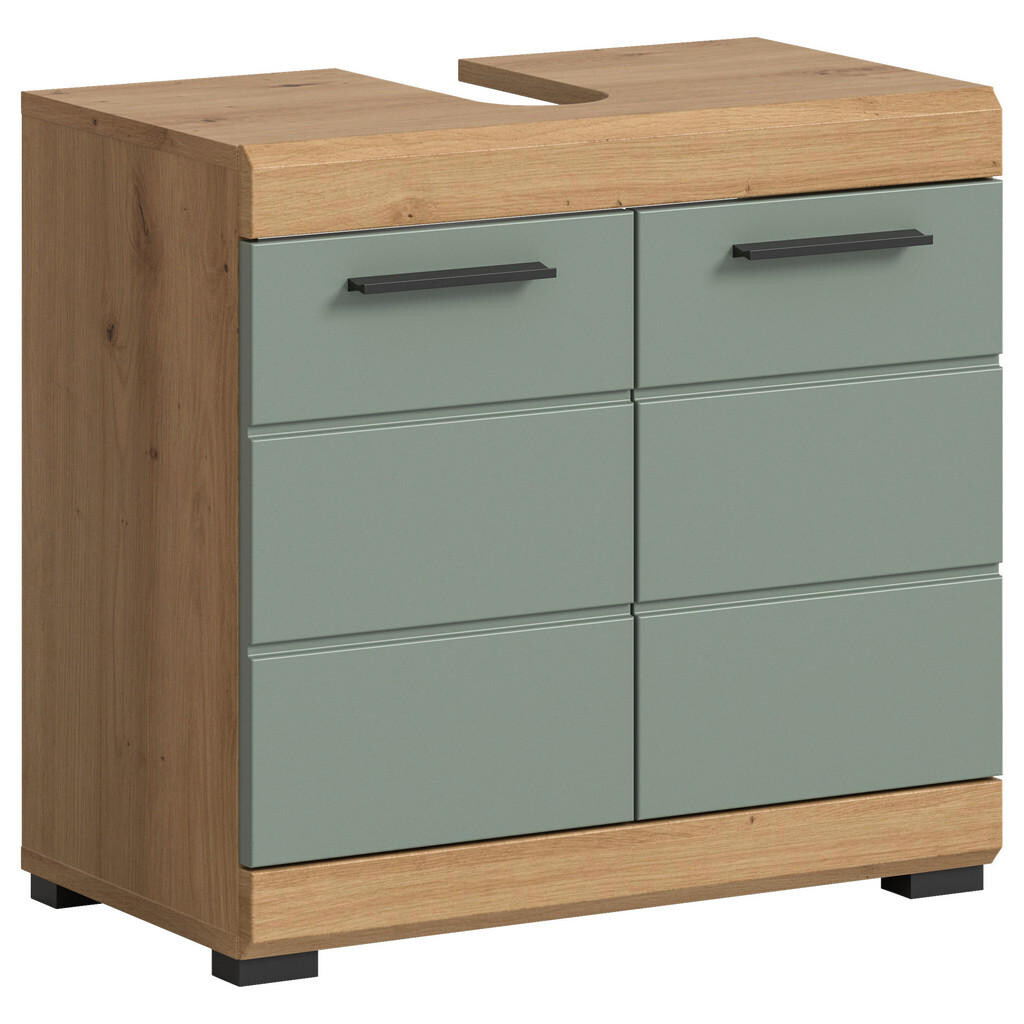 MID.YOU SKRINKA POD UMÝVADLO, šalviovozelená, dub artisan, 60/56/34 cm