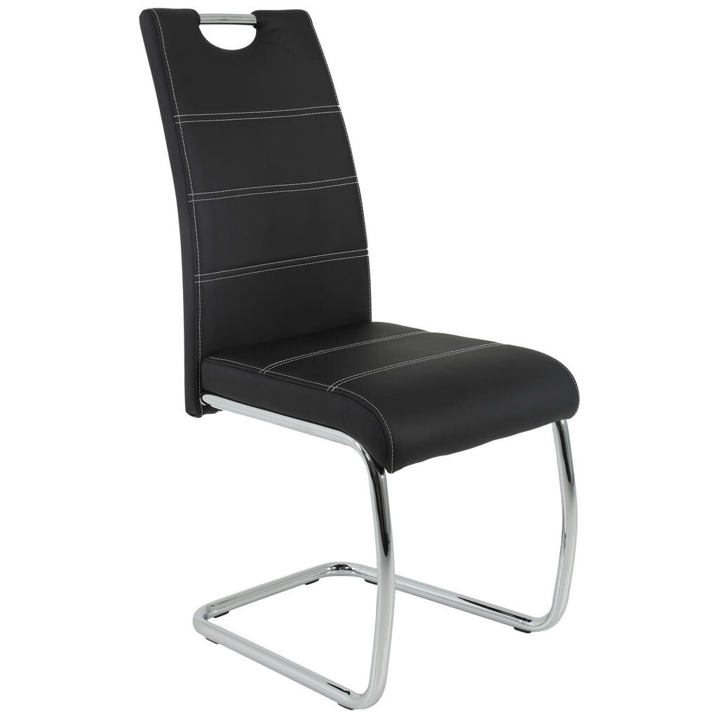 Carryhome STOLIČKA S PRUŽNÝM PODNOŽÍM, vzhľad kože, čierna