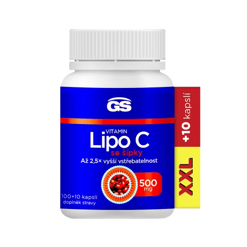GS Vitamín Lipo C 500 mg so šípkami, XXL 110 kapsúl