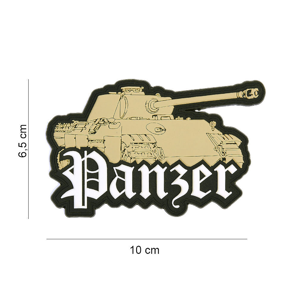 Gumová nášivka 101 Inc Panzer tank - béžová-čierna