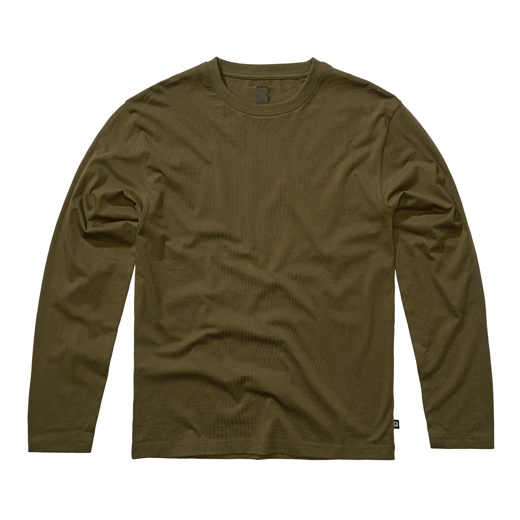 Tričko s dlhým rukávom Brandit Premium Longsleeve - olivové, S