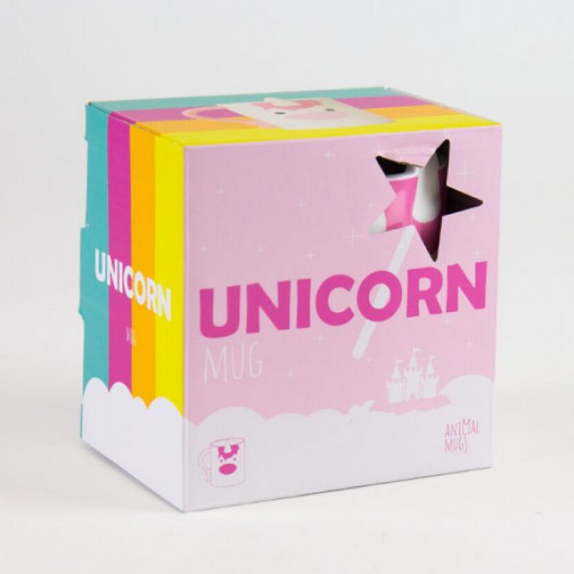 Hrnček s jednorožcom - biely-ružový