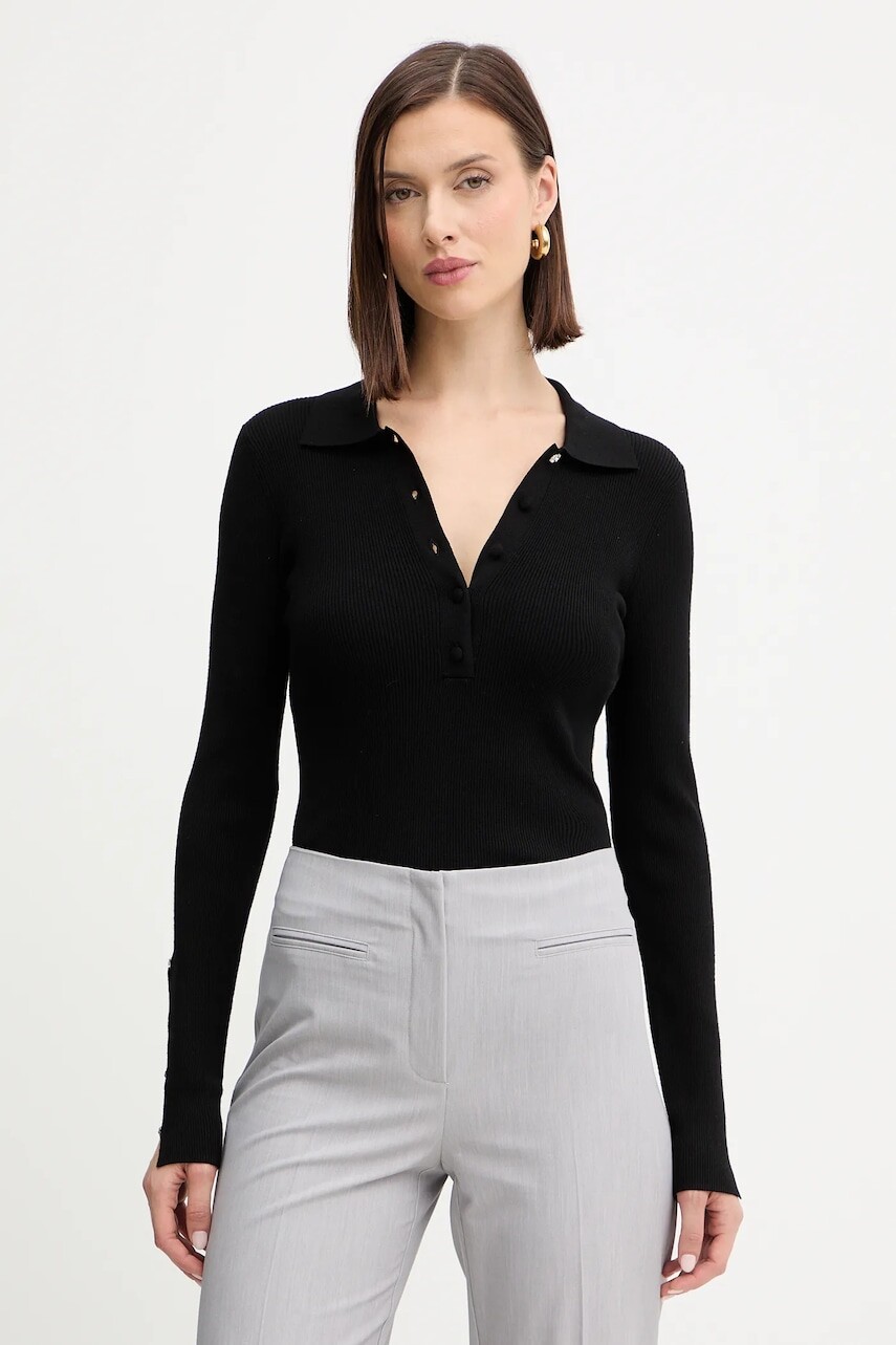 Sveter Liu Jo čierna farba, ľahký, MF5263 MS99E