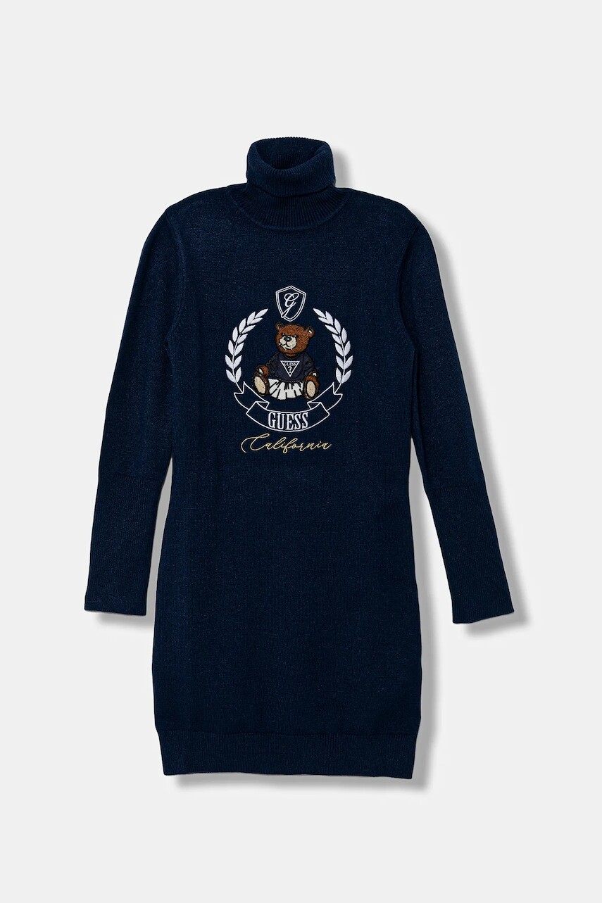 Dievčenské šaty Guess tmavomodrá farba, mini, priliehavé, J5BK21 Z3GS0