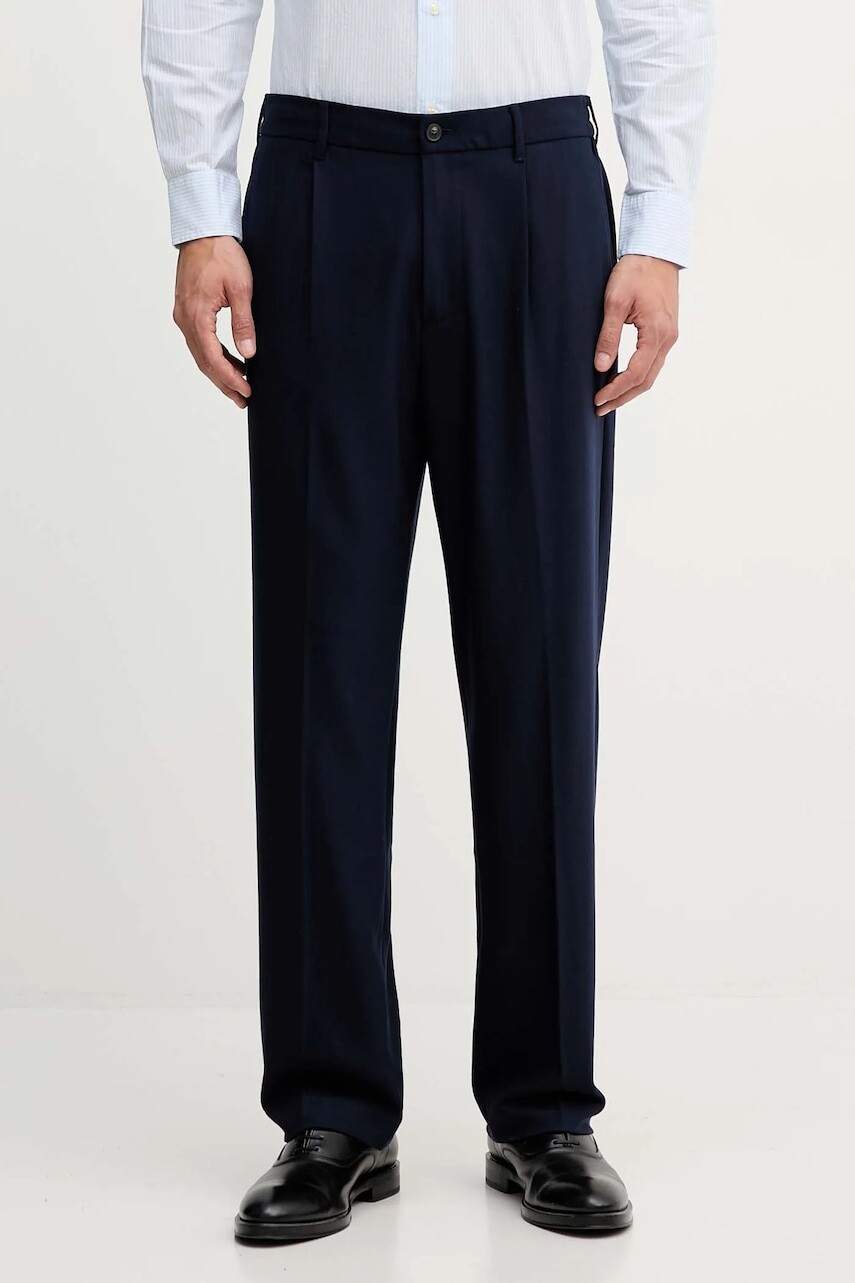 Nohavice United Colors of Benetton tmavomodrá farba, rovný strih, 4OACUF04L