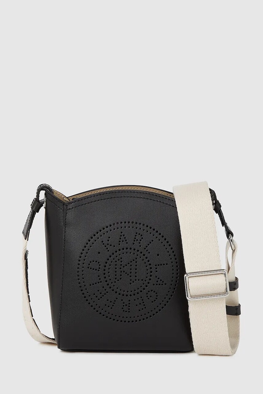 Kožená kabelka Karl Lagerfeld K/CIRCLE čierna farba, A4W30067