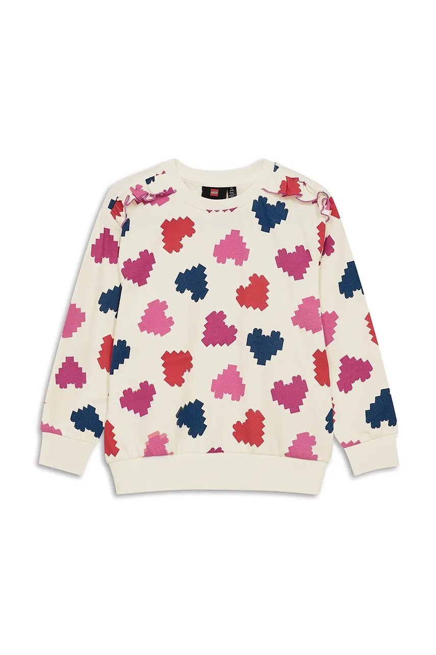 Detská bavlnená mikina Lego LWSANA 700 béžová farba, vzorovaná, 11010953