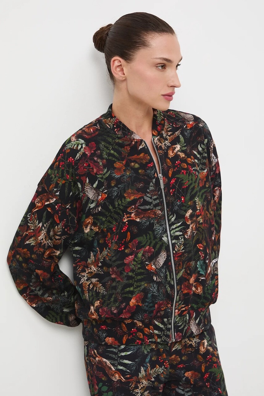 Mikina Medicine čierna farba, vzorovaná