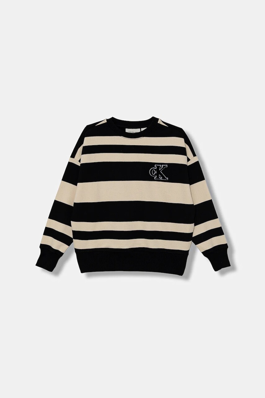 Mikina Calvin Klein Jeans čierna farba, vzorovaná, IB0IB02558