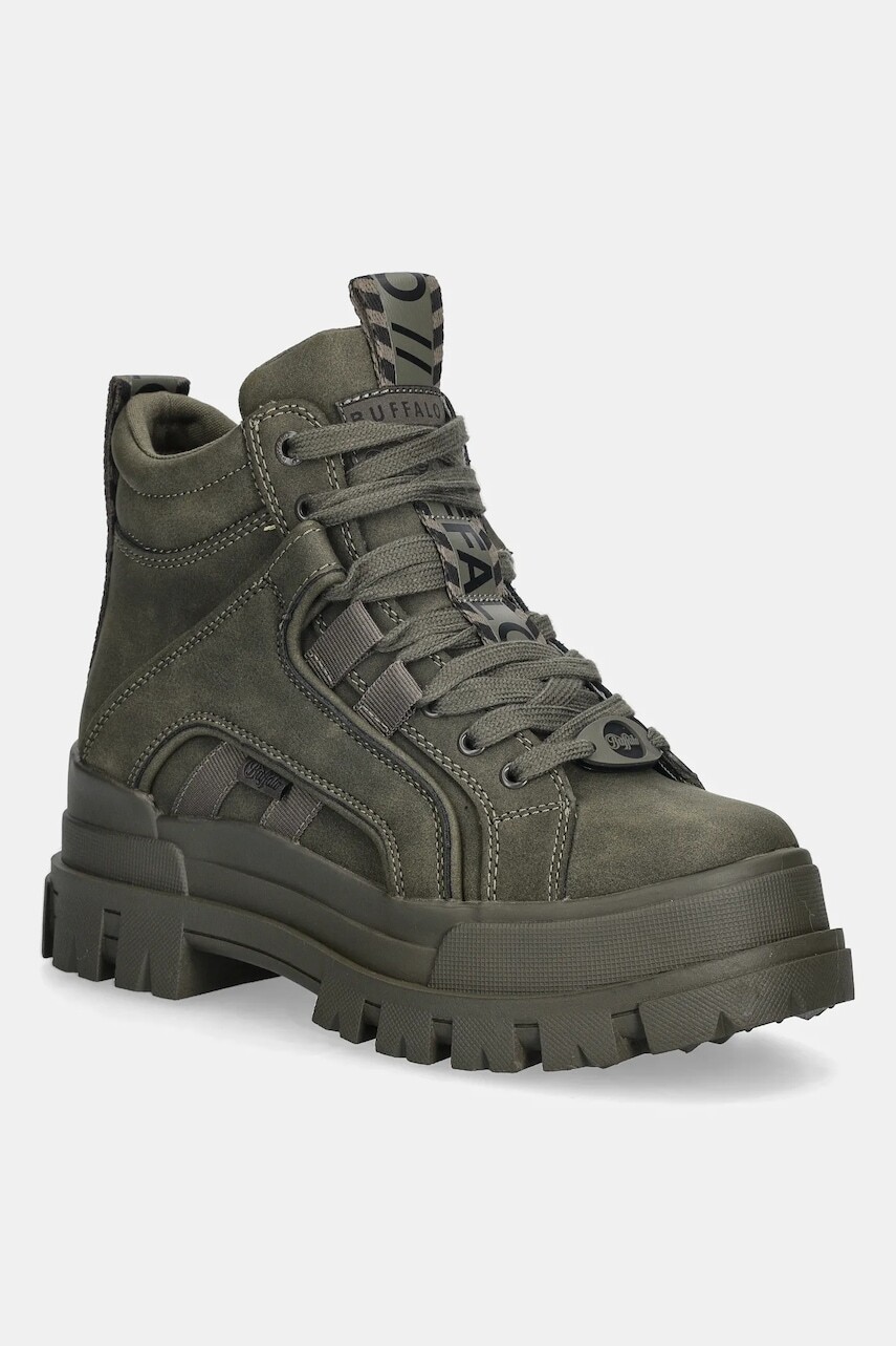 Workery Buffalo Aspha Nc Mid zelená farba, na platforme, 1622602-KHA