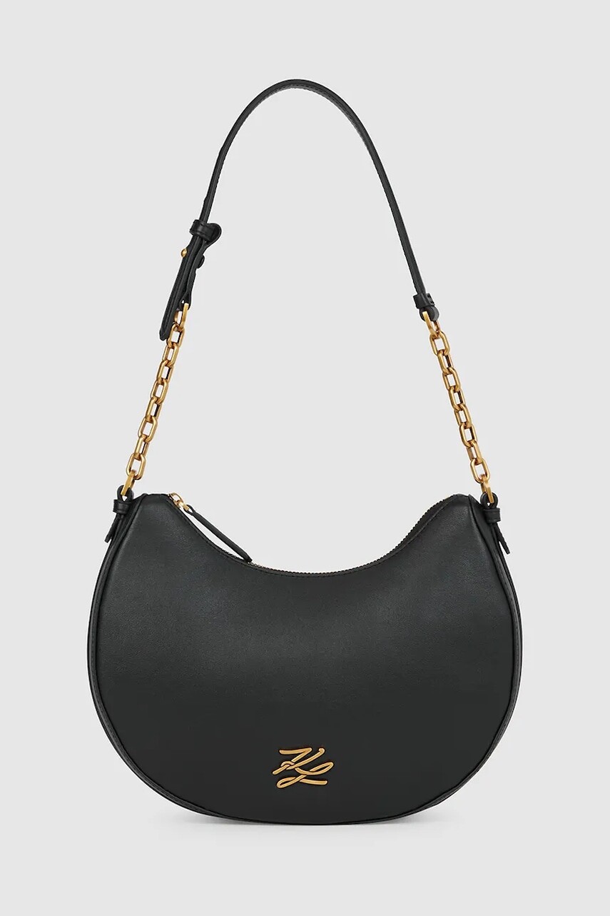 Kožená kabelka Karl Lagerfeld Karl Lagerfeld x Paris Hilton čierna farba, B1W30270