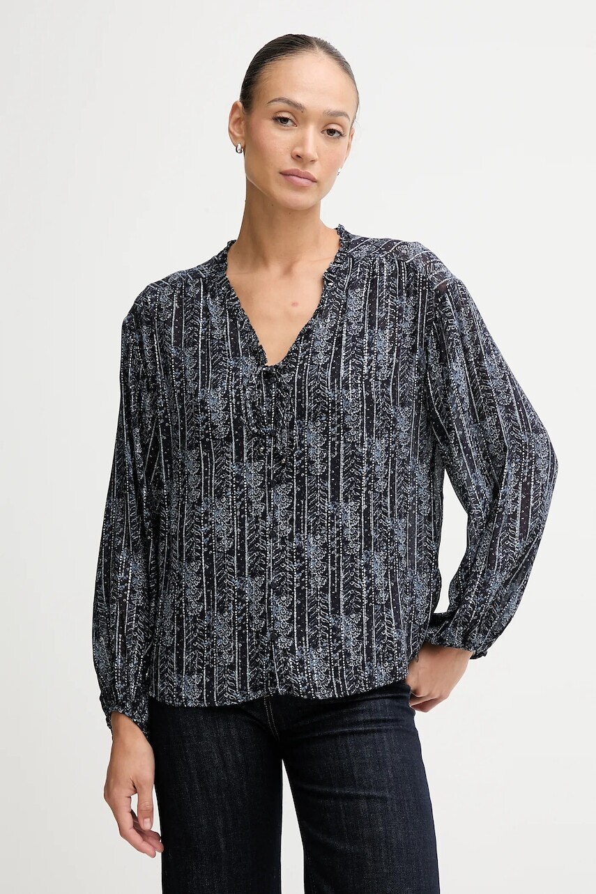 Košeľa Pepe Jeans tmavomodrá farba, voľný strih, PL3051281