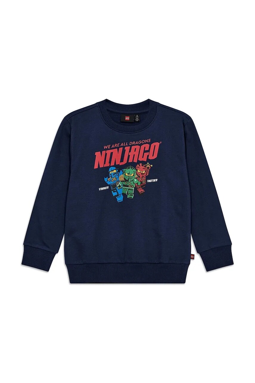 Bavlnená mikina Lego LWSAKU 703 tmavomodrá farba, 11010944