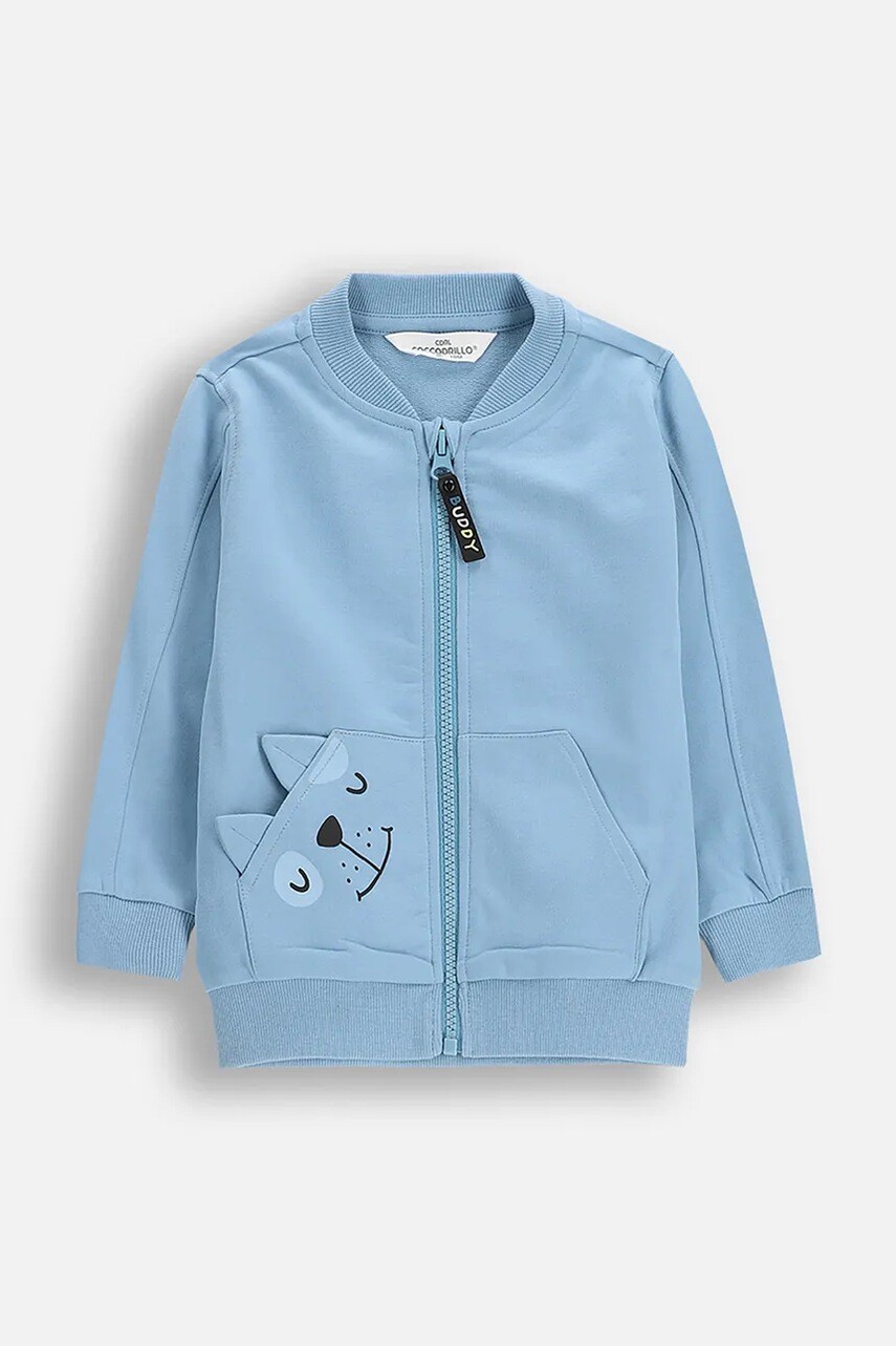 Mikina Coccodrillo modrá farba, jednofarebná, BUDDIES BOY NEWBORN