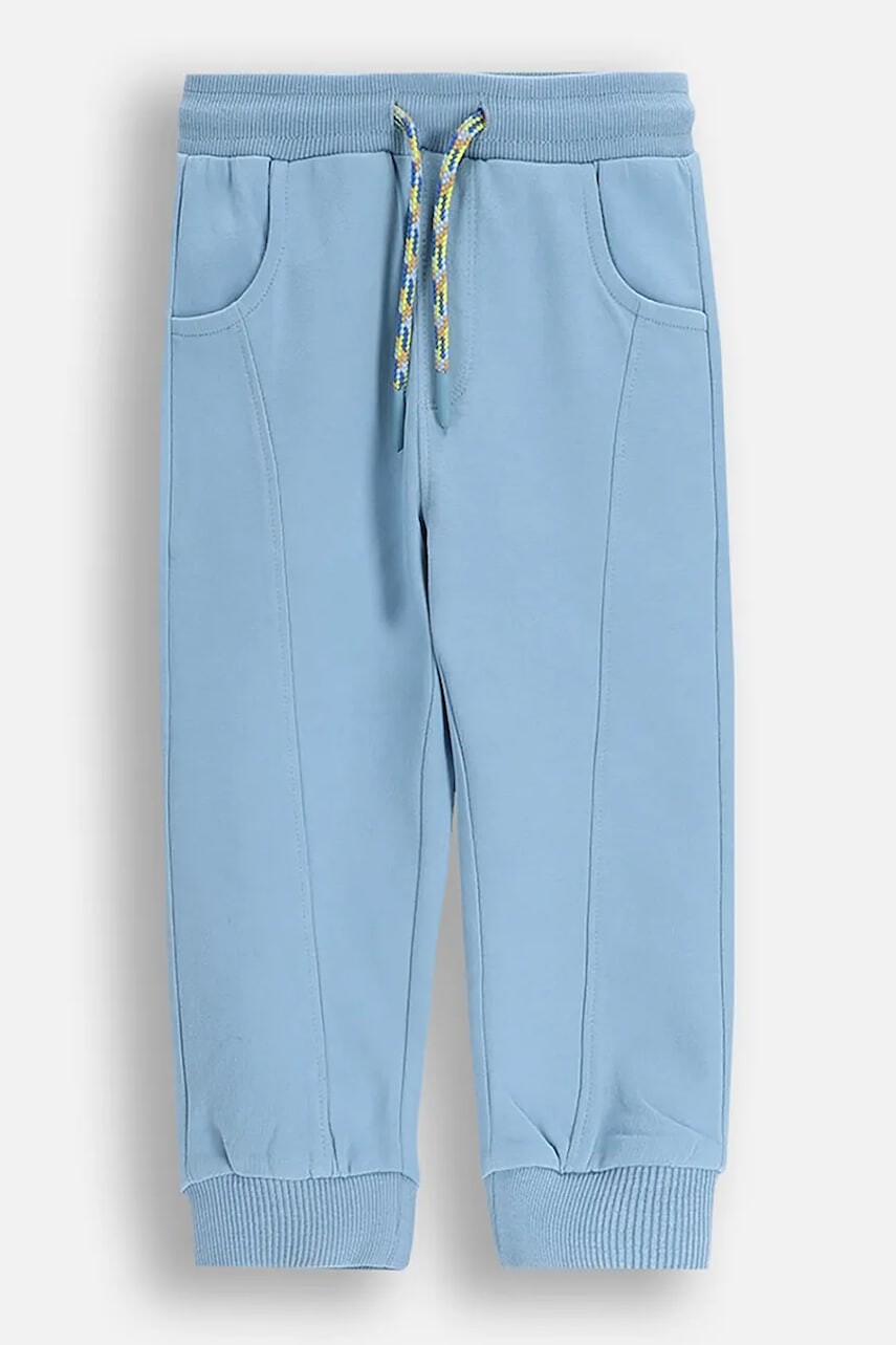 Detské bavlnené nohavičky Coccodrillo modrá farba, jednofarebná, BUDDIES BOY NEWBORN