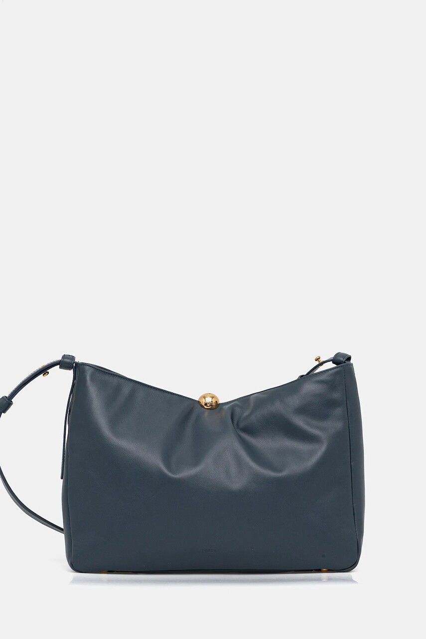 Kožená kabelka Furla modrá farba, WB01365.BX3168.GU000