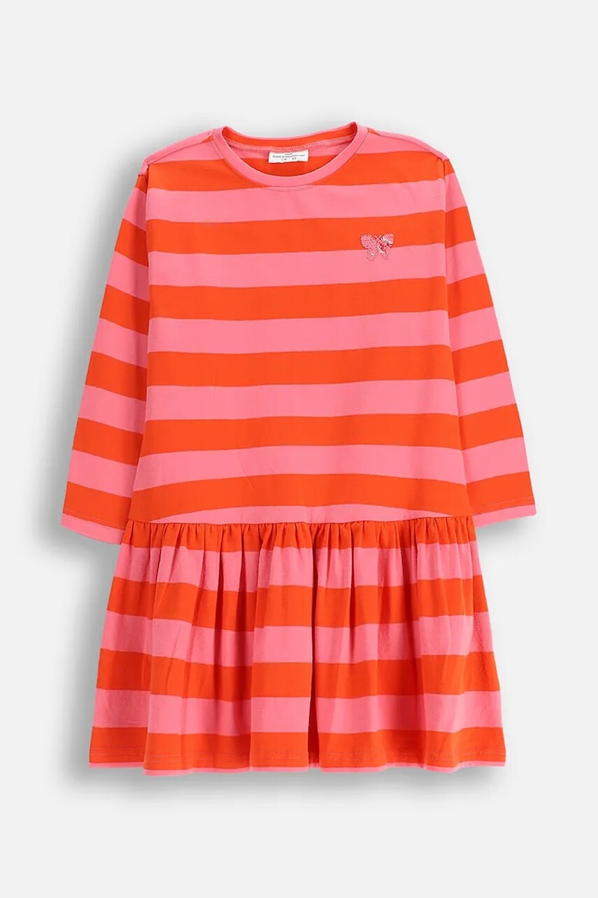 Dievčenské šaty Coccodrillo ružová farba, mini, áčkový strih, RAVE GIRL KIDS