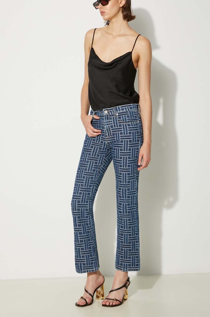 Rifle Kenzo Bara Cropped Fit Jeans dámske, vysoký pás, FE62DP2296J3.DS
