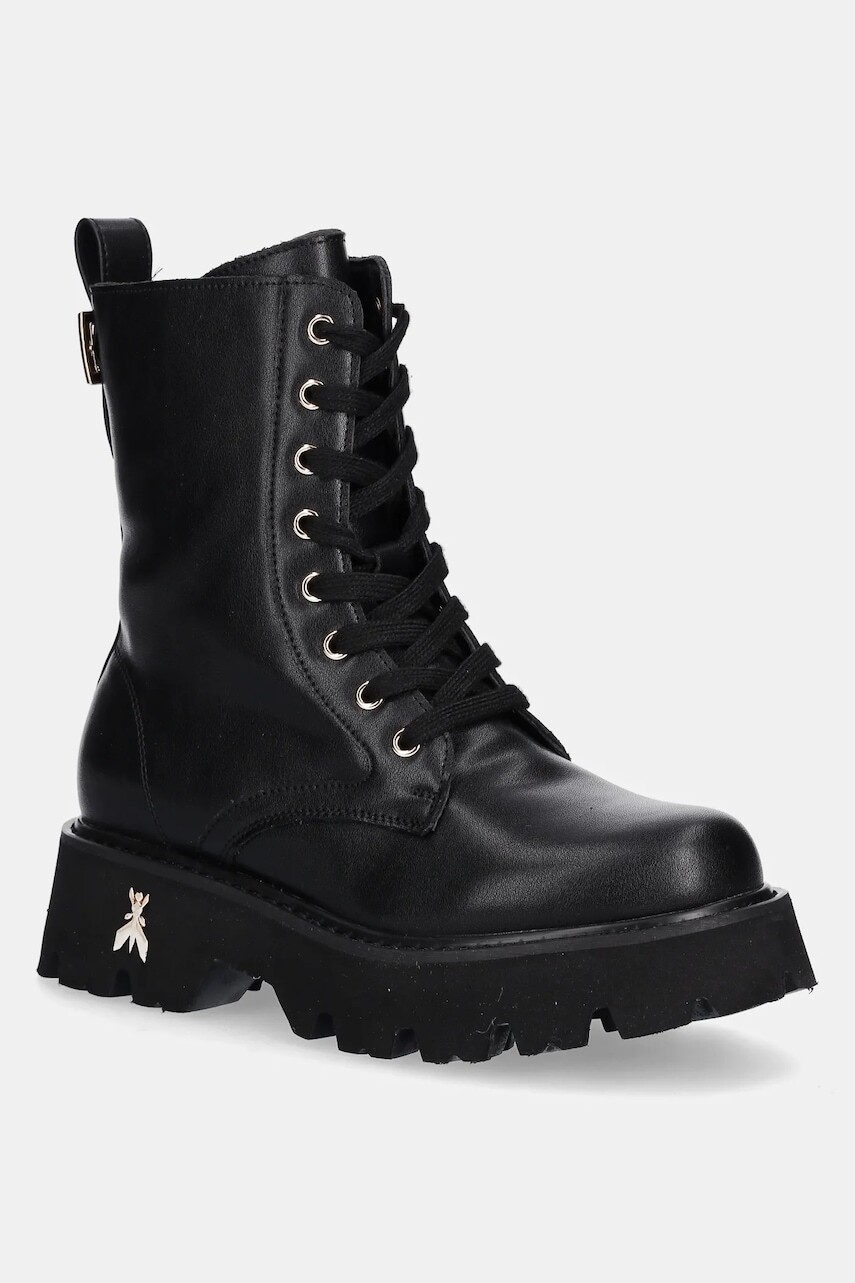 Detské kožené workery Patrizia Pepe čierna farba, PPJ972