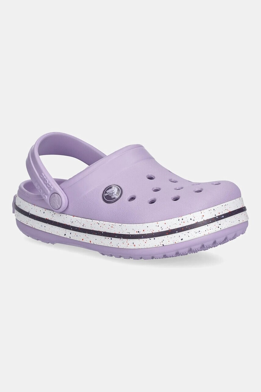 Detské šľapky Crocs CROCS CROCBAND SPECKLED BAND CLOG fialová farba, 211645