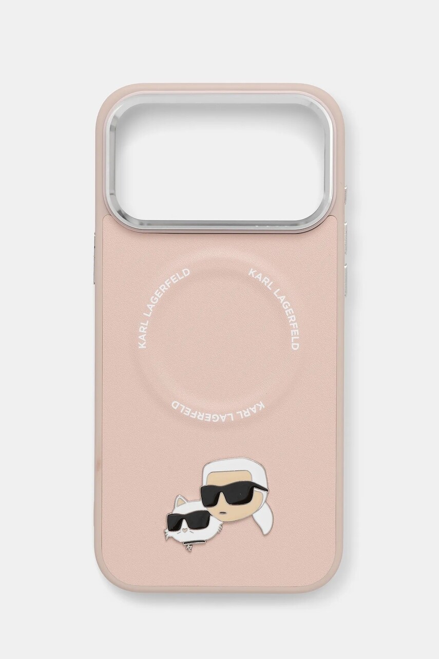 Puzdro na mobil Karl Lagerfeld iPhone 17 Pro Max ružová farba, KLHMP17XPSMLRKCP