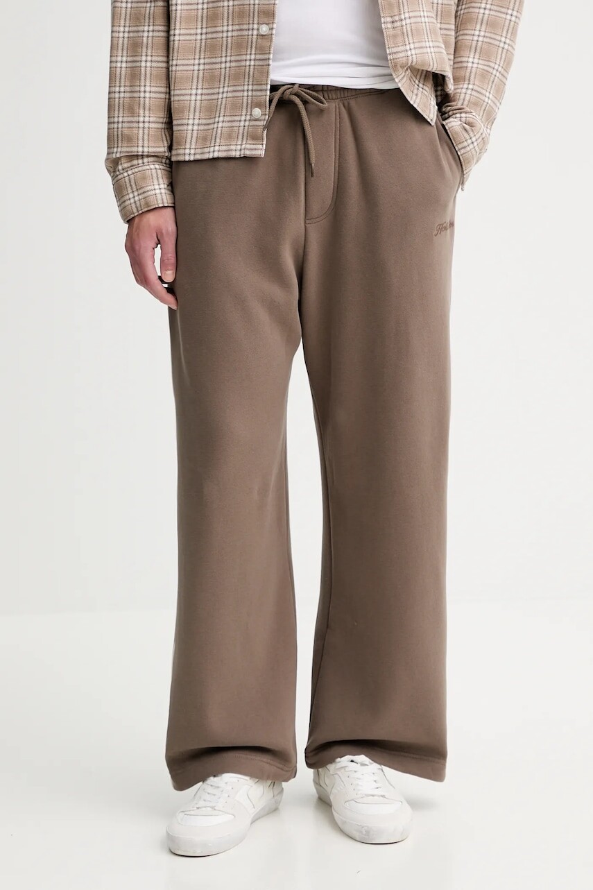 Tepláky Hollister Co. hnedá farba, jednofarebné, KI334-5139-421