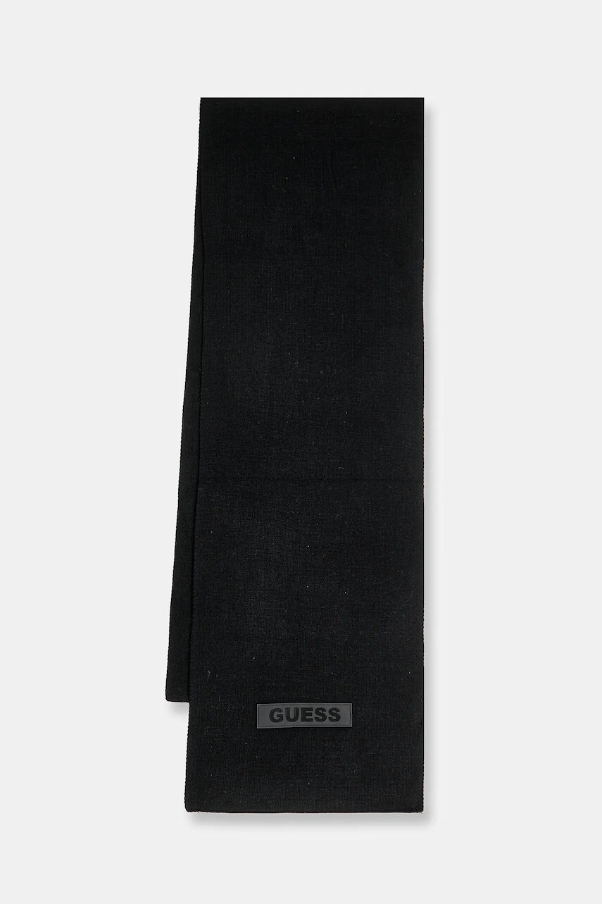 Šál Guess čierna farba, jednofarebný, AM9570 POL03