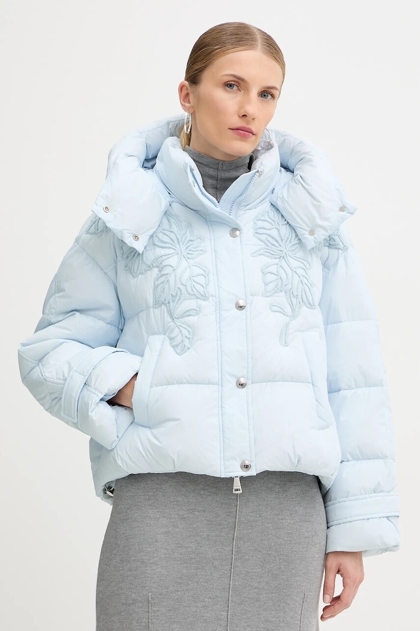 Páperová bunda ERMANNO Firenze modrá farba, zimná, 57TA004EX1AP