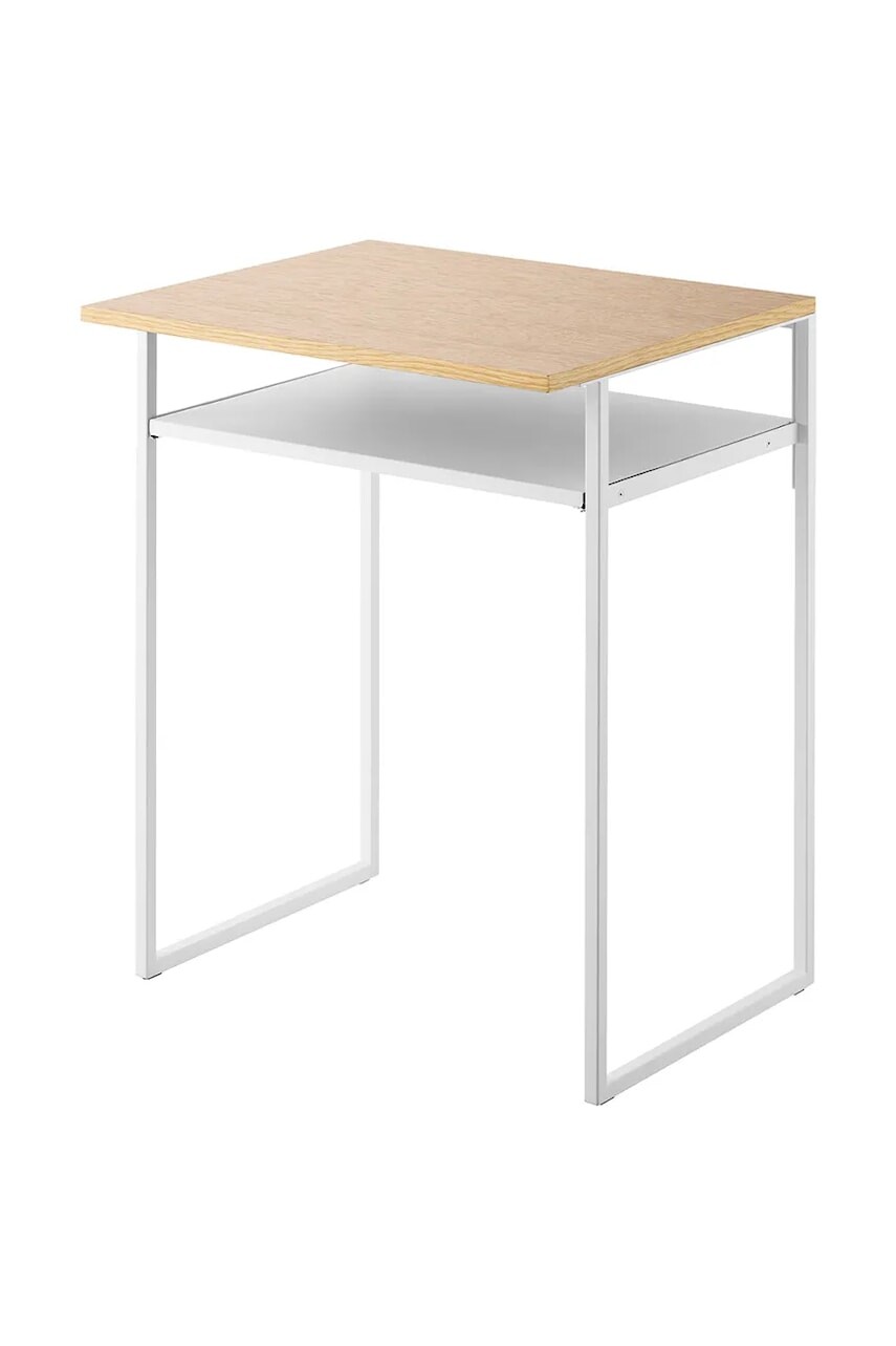 Stôl s vrchnou doskou a výsuvnou policou Yamazaki Tower 53 x 45,2 x 66,8 cm biela farba